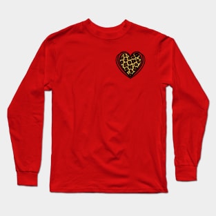 Leopard Print Hearts Long Sleeve T-Shirt